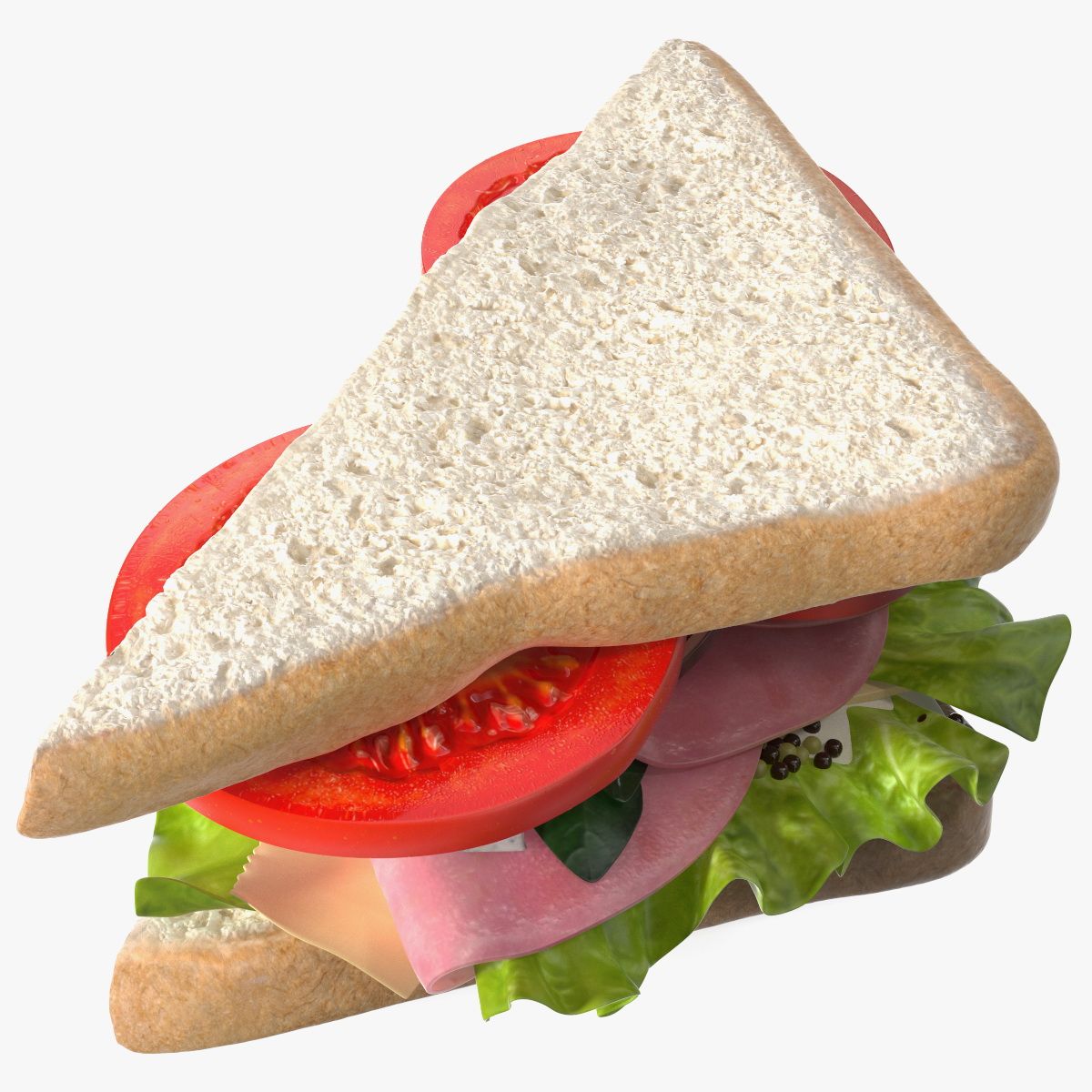 Sándwich triangular hecho a mano modelo 3d