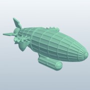 スチームパンクな乗り物Dirigible v1 3d model