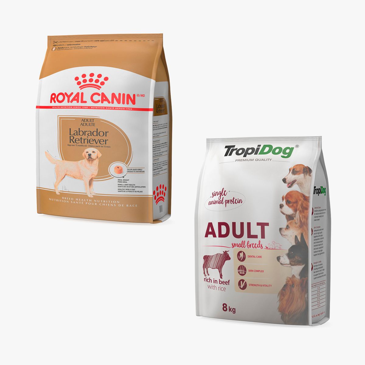 Collection d'aliments pour animaux en grands emballages 3d model