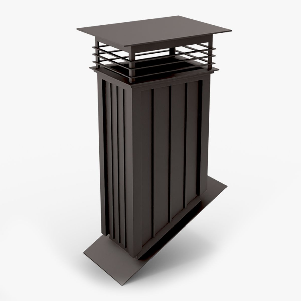 Cheminée Carrée en Métal Base de Coin Noire 3d model