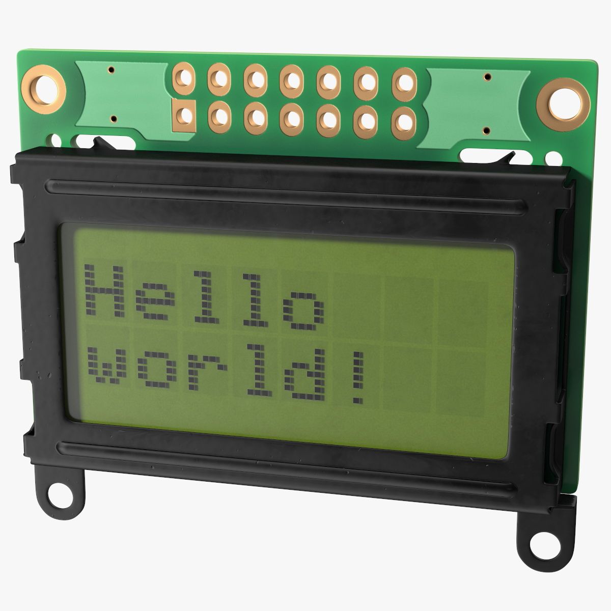 Pantalla LCD de caracteres Verde APAGADO modelo 3d