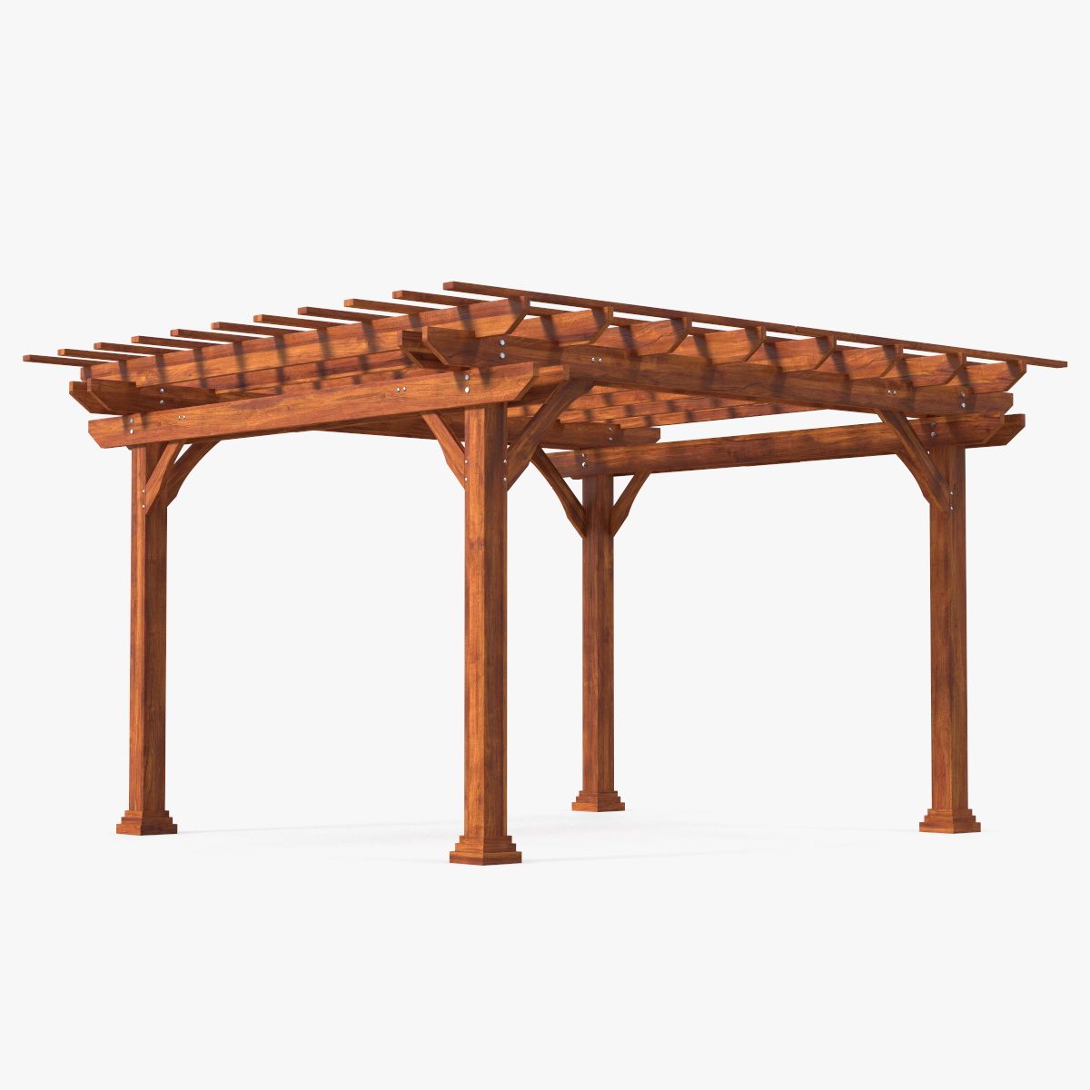 Pergola en bois naturel 3d model