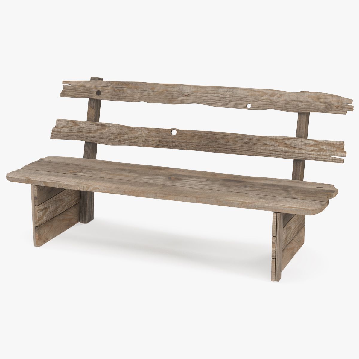 Vieux Banc En Bois 3d model