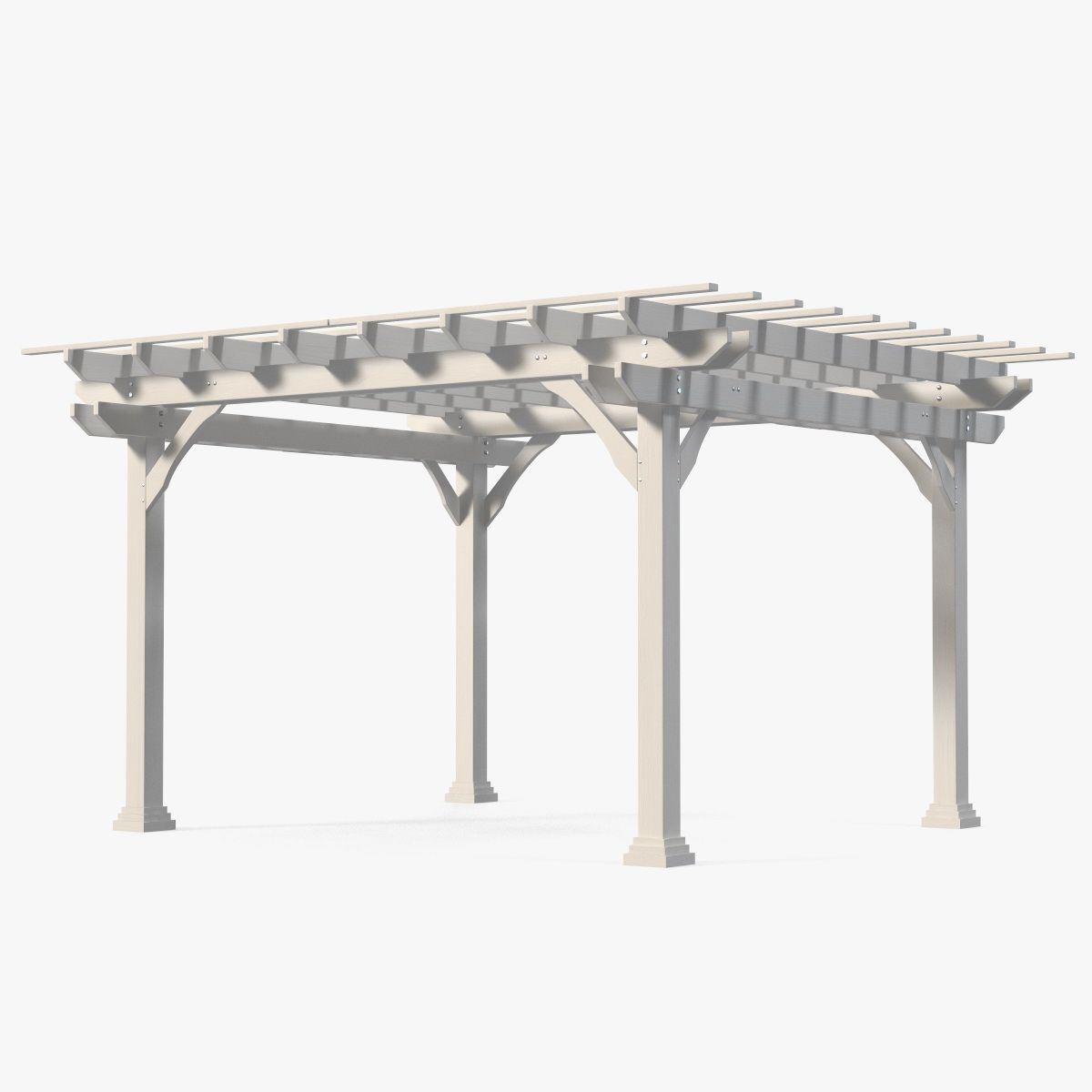 Pergola en bois peinte en blanc 3d model