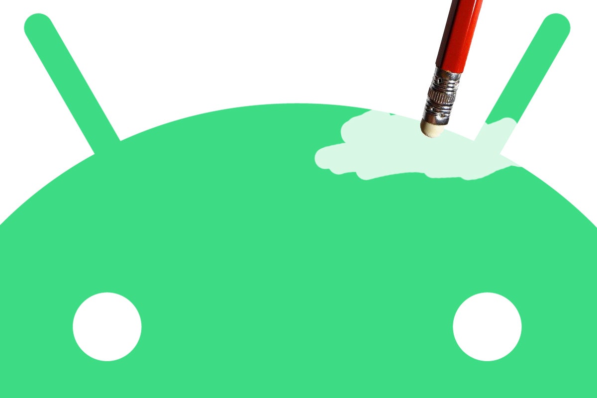 pencil erasing android logo